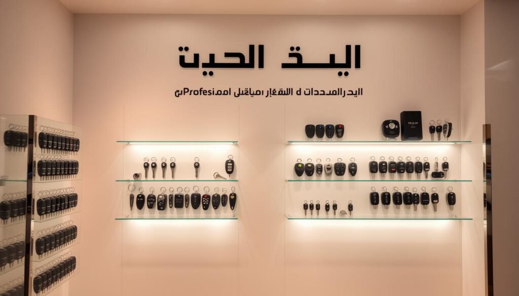 A modern, minimalist storefront display showcasing the services of 