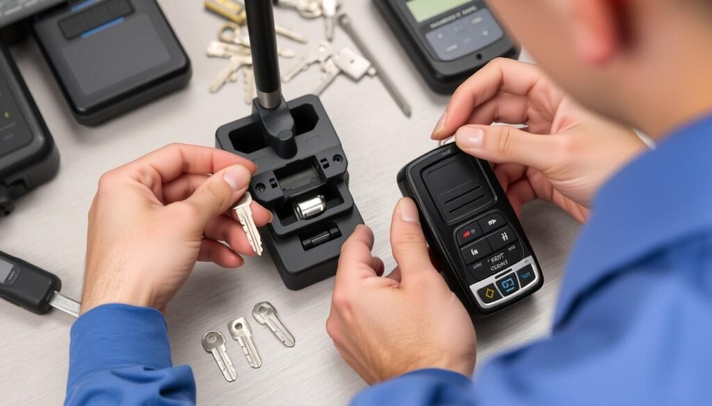 عملية نسخ وبرمجة مفاتيح السيارات باستخدام معدات متطورة عملية نسخ وبرمجة مفاتيح السيارات باستخدام معدات متطورة