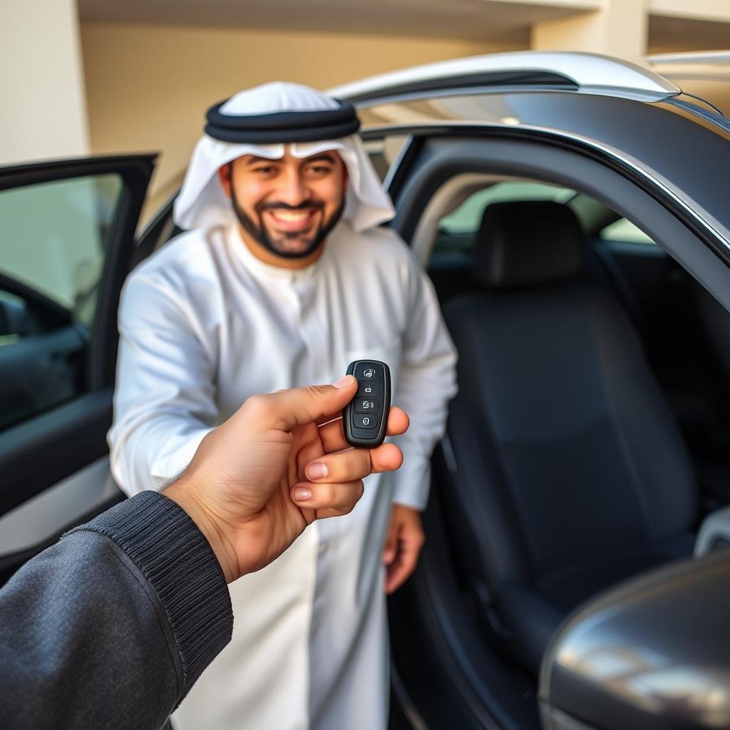 عميل راضٍ عن خدمة نسخ مفاتيح سيارات أبوظبي