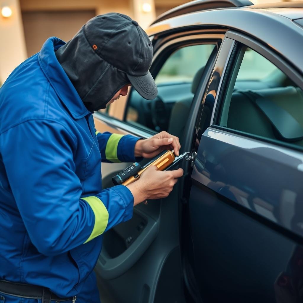 فتح باب السيارة المقفلة في محل مفاتيح سيارات في البطين أبوظبي