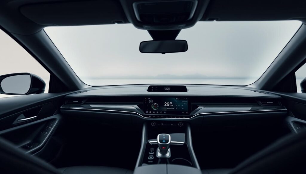A sleek, modern interior view of a car dashboard showcasing the latest smart key technology. The dashboard displays a digital interface with touchscreen controls, surrounded by a minimalist design in muted tones of gray and black. The smart key, with its clean lines and metallic finish, is prominently featured, highlighting its integration into the vehicle's control system. Soft, indirect lighting creates a sense of sophistication and high-tech appeal. The overall composition emphasizes the seamless integration of smart key functionality within the modern, cutting-edge car interior. A sleek, modern interior view of a car dashboard showcasing the latest smart key technology. The dashboard displays a digital interface with touchscreen controls, surrounded by a minimalist design in muted tones of gray and black. The smart key, with its clean lines and metallic finish, is prominently featured, highlighting its integration into the vehicle's control system. Soft, indirect lighting creates a sense of sophistication and high-tech appeal. The overall composition emphasizes the seamless integration of smart key functionality within the modern, cutting-edge car interior.